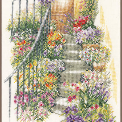 DIY Counted cross stitch kit Flower stairs