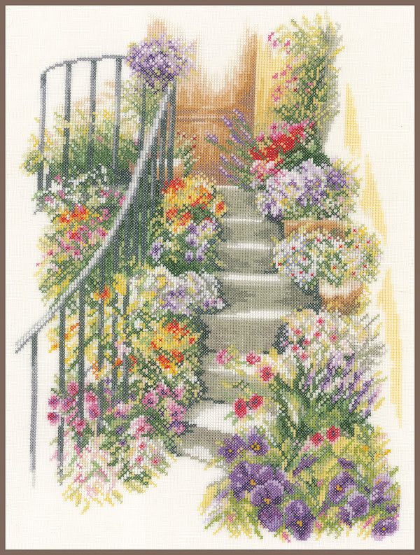 DIY Counted cross stitch kit Flower stairs