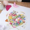 DIY Counted cross stitch kit A heart of flowers