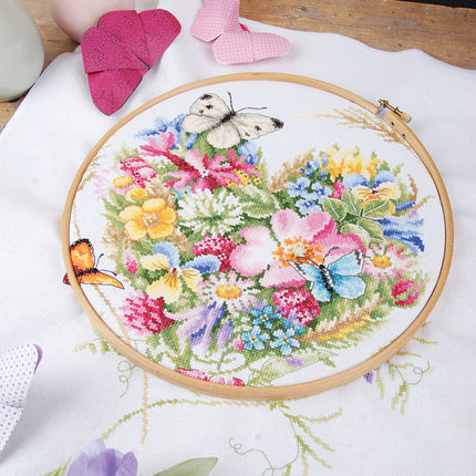 DIY Counted cross stitch kit A heart of flowers