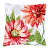 DIY Cross stitch cushion kit Pink flowers