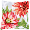 DIY Cross stitch cushion kit Pink flowers