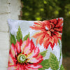 DIY Cross stitch cushion kit Pink flowers