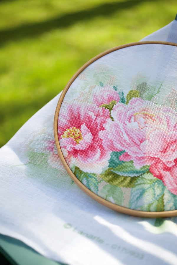 DIY Counted cross stitch kit Bouquet of peonies