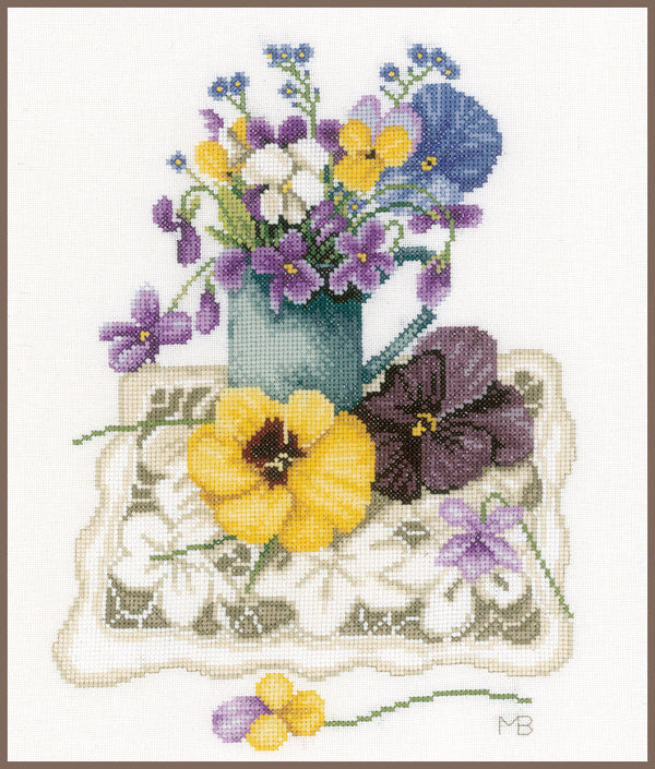 DIY Counted cross stitch kit Violets