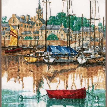 DIY Counted cross stitch kit Sunrise at yacht harbour