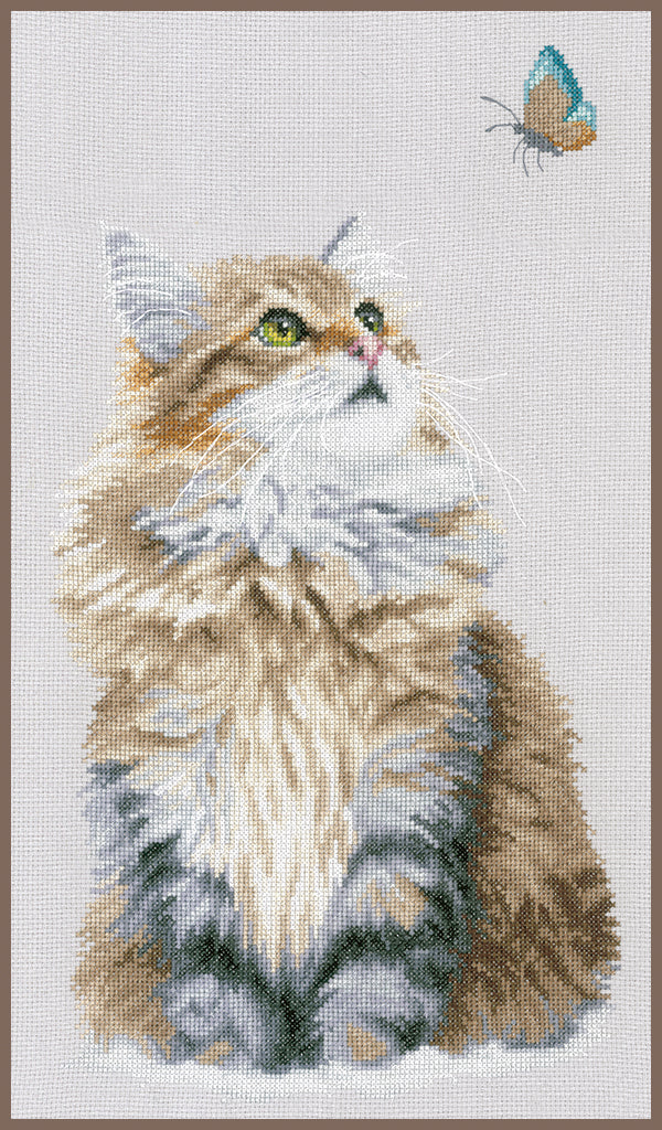 DIY Counted cross stitch kit Forest cat