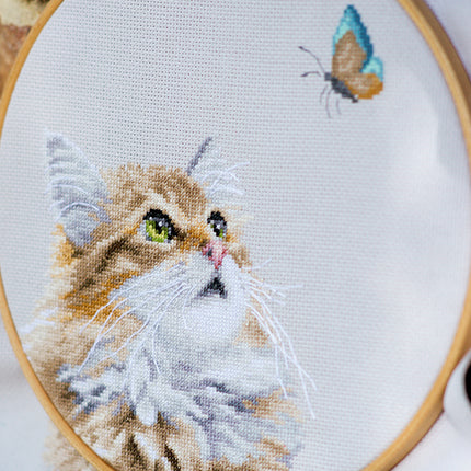 DIY Counted cross stitch kit Forest cat