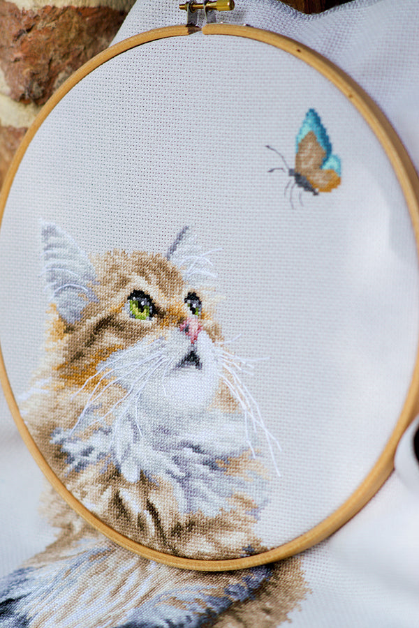 DIY Counted cross stitch kit Forest cat