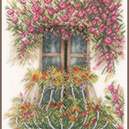 DIY Counted cross stitch kit Flower balcony