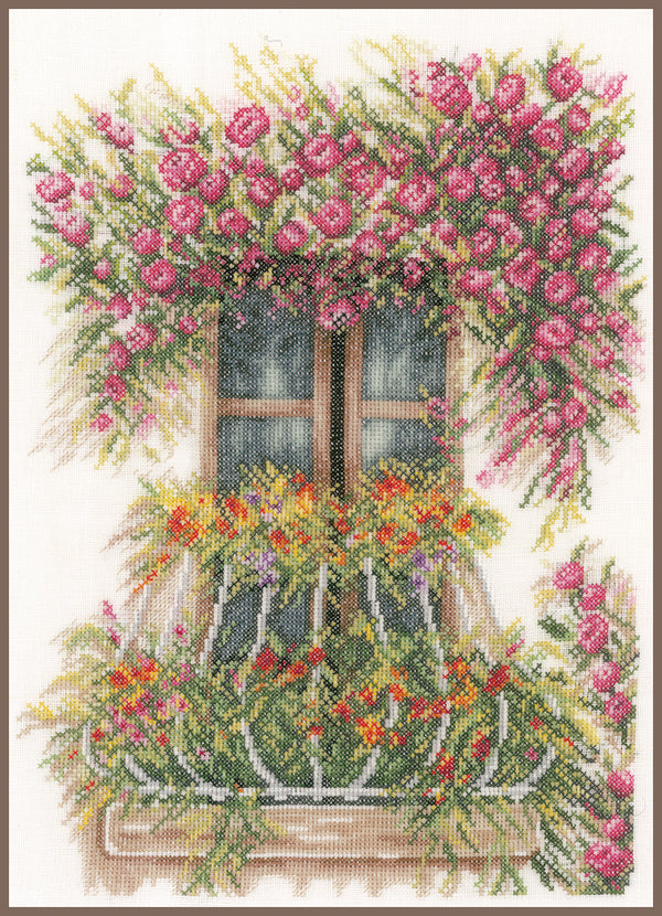 DIY Counted cross stitch kit Flower balcony