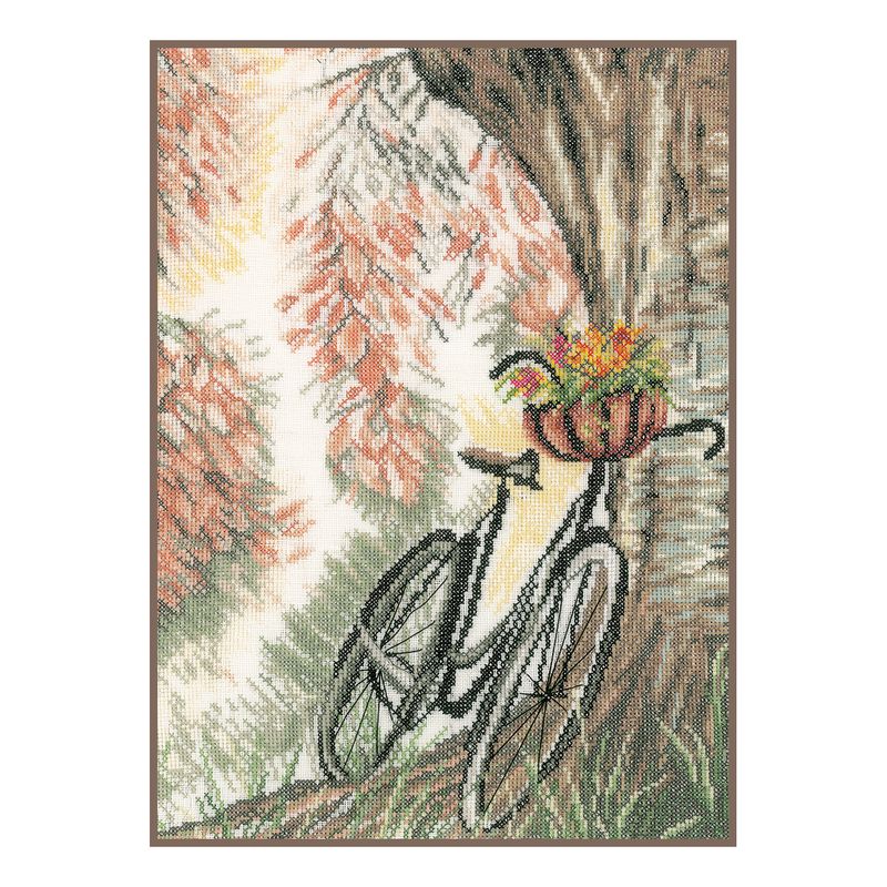 DIY Counted cross stitch kit Bike & flower basket