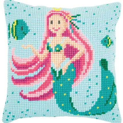 DIY Cross stitch cushion kit Mermaid