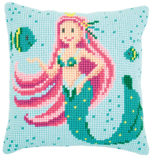 DIY Cross stitch cushion kit Mermaid