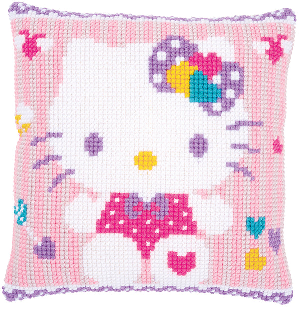 DIY Cross stitch cushion kit Hello Kitty pastel