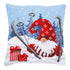 DIY Cross stitch cushion kit Christmas gnome skiing