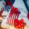 DIY Cross stitch cushion kit Christmas gnome skiing