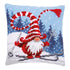 DIY Cross stitch cushion kit Christmas gnome skiing