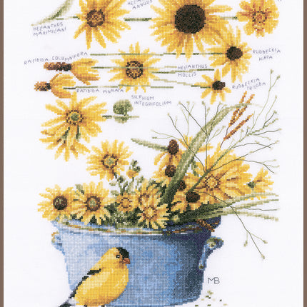 DIY Counted cross stitch kit Helianthus sunflowers