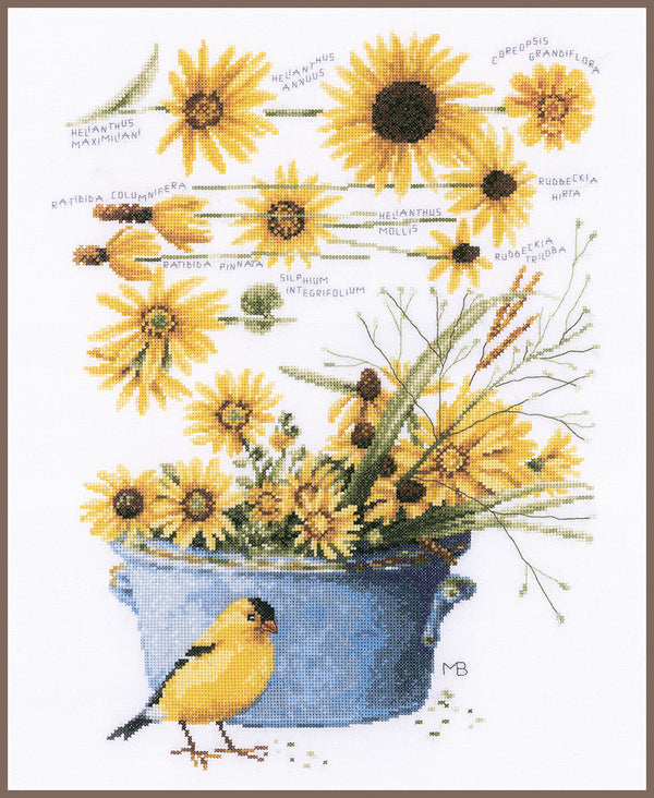 DIY Counted cross stitch kit Helianthus sunflowers