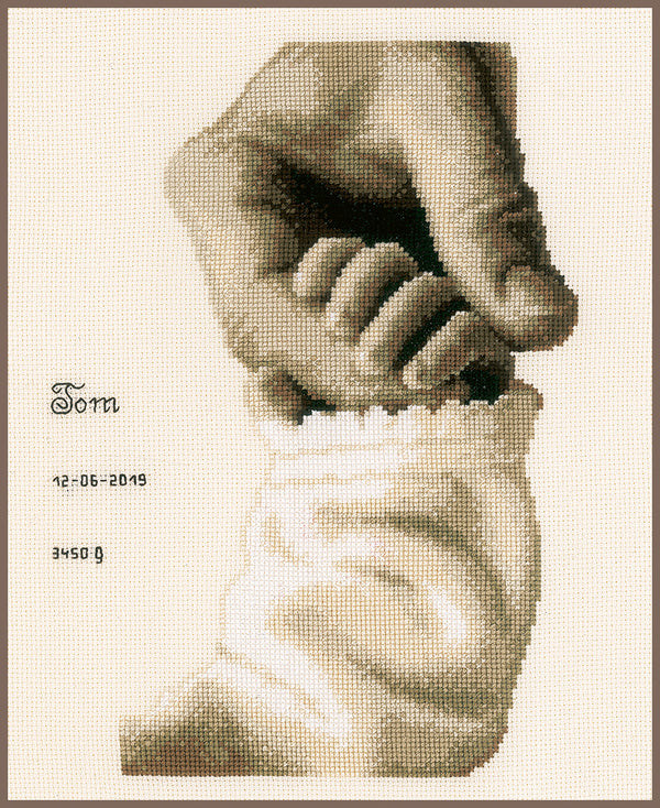 DIY Counted cross stitch kit Baby love 18 x 24 cm / 7.2