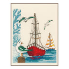 DIY Counted cross stitch kit Sailboat 18 x 21 cm / 7.2