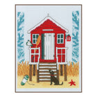 DIY Counted cross stitch kit Beach cabin 18 x 21 cm / 7.2