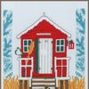 DIY Counted cross stitch kit Beach cabin 18 x 21 cm / 7.2" x 8.4"