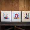 DIY Counted cross stitch kit Beach cabin 18 x 21 cm / 7.2" x 8.4"