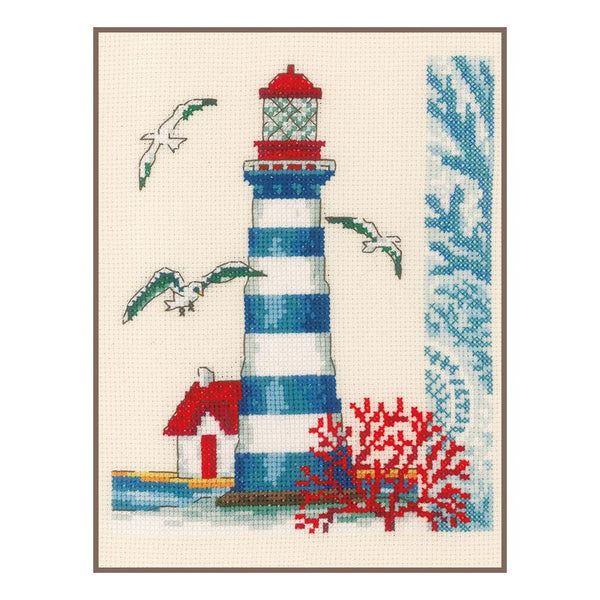 DIY Counted cross stitch kit Lighthouse 18 x 21 cm / 7.2" x 8.4"