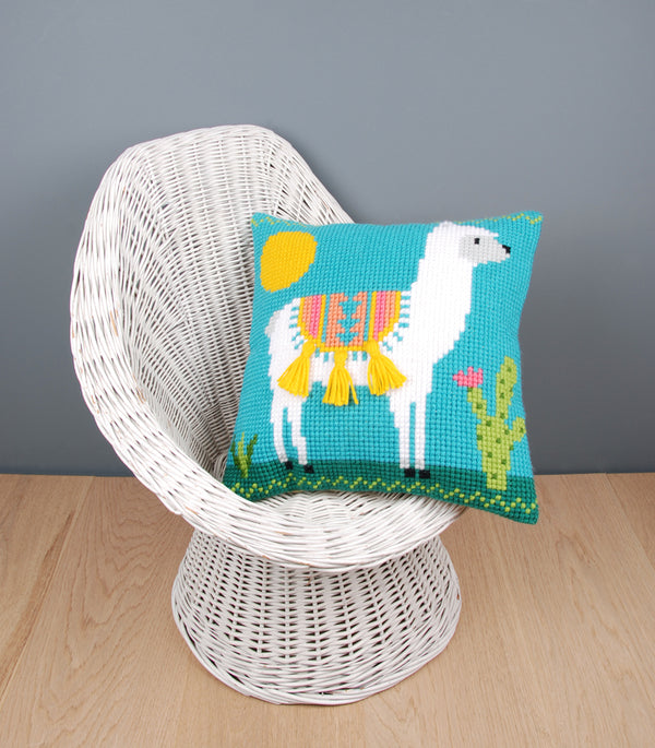 DIY Cross stitch cushion kit Llama