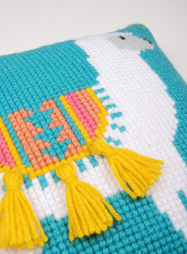 DIY Cross stitch cushion kit Llama