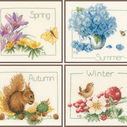 DIY Counted cross stitch kit 4 Seasons set of 4