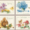 DIY Counted cross stitch kit 4 Seasons set of 4