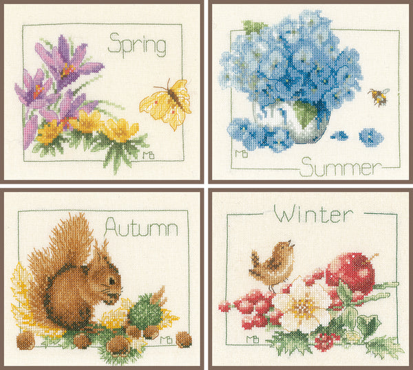 DIY Counted cross stitch kit 4 Seasons set of 4