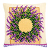 DIY Cross stitch cushion kit Lavender wreath