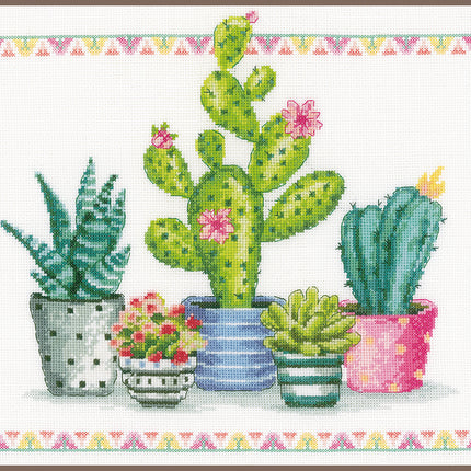 DIY Counted cross stitch kit A plant corner 36 x 30 cm / 14.4" x 12"