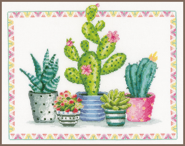 DIY Counted cross stitch kit A plant corner 36 x 30 cm / 14.4