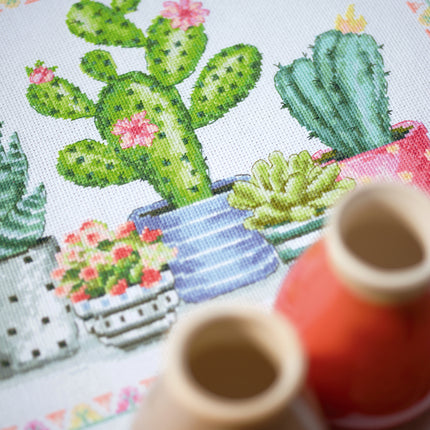 DIY Counted cross stitch kit A plant corner 36 x 30 cm / 14.4" x 12"