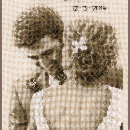 DIY Counted cross stitch kit Wedding happiness 19 x 25 cm / 7.6" x 10"
