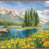 DIY Counted cross stitch kit Mountain landscape 44 x 25 cm / 17.6" x 10"