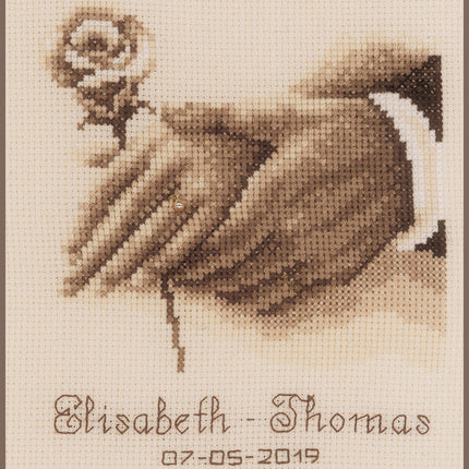 DIY Counted cross stitch kit Wedding rings 16 x 18 cm / 6.4" x 7.2"