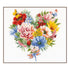 DIY Counted cross stitch kit Heart of flowers 25 x 25 cm / 10" x 10"