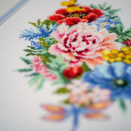 DIY Counted cross stitch kit Heart of flowers 25 x 25 cm / 10" x 10"