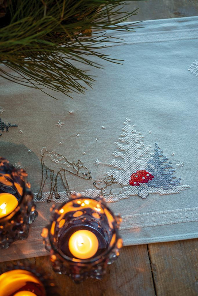 DIY Table Runner kit "Table runner kit Winter Christmas landscape"