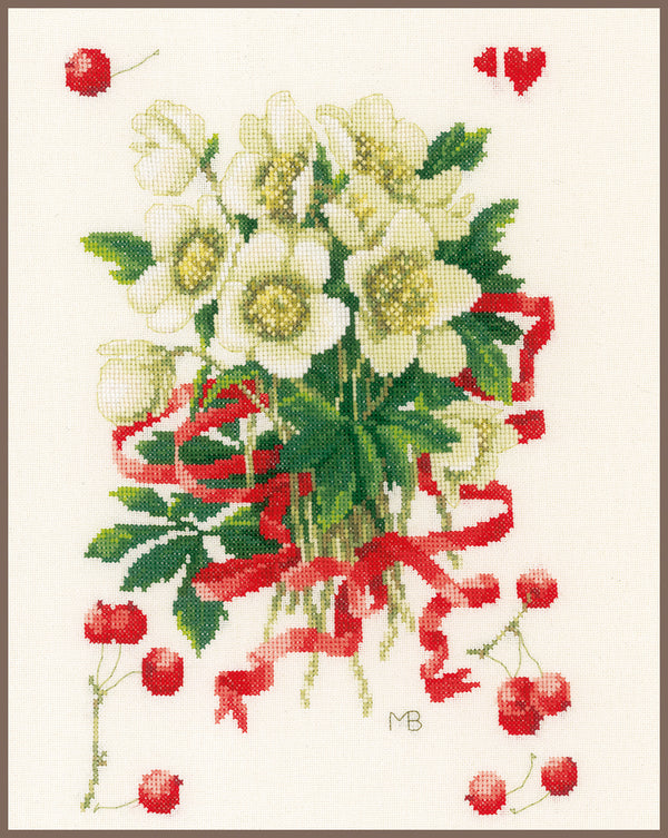 DIY Counted cross stitch kit A hellebores gift