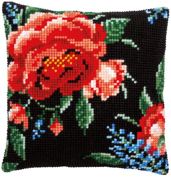 DIY Cross stitch cushion kit Rose