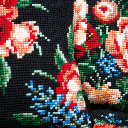 DIY Cross stitch cushion kit Rose