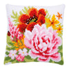 DIY Cross stitch cushion kit Colourful flowers