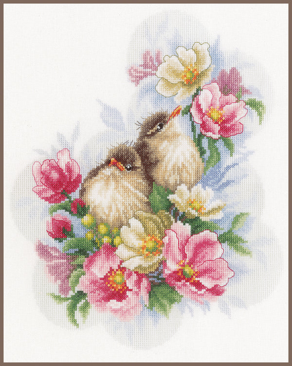 DIY Counted cross stitch kit Flower branch guardians